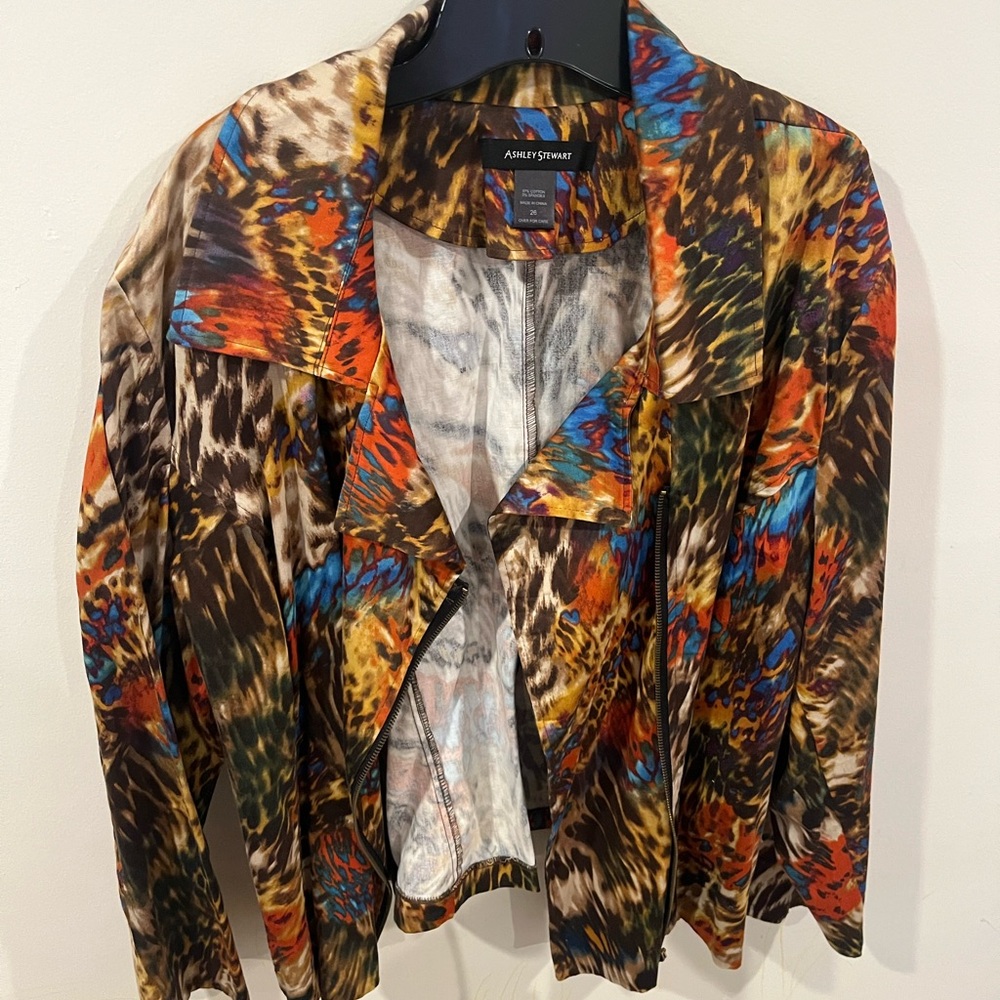 Ashley Stewart Colorful Animal Print Jacket